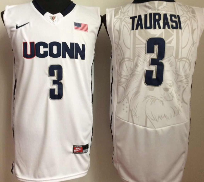 NCAA Men Uconn Huskies #3 taurasi White